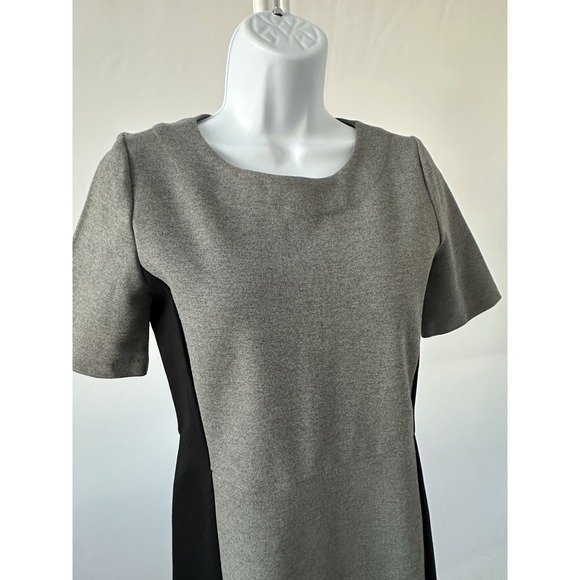 J Crew Ponte Knit Black Gray Short Sleeve Career Dress Women's Sz 2 (B50) - Picture 2 of 5